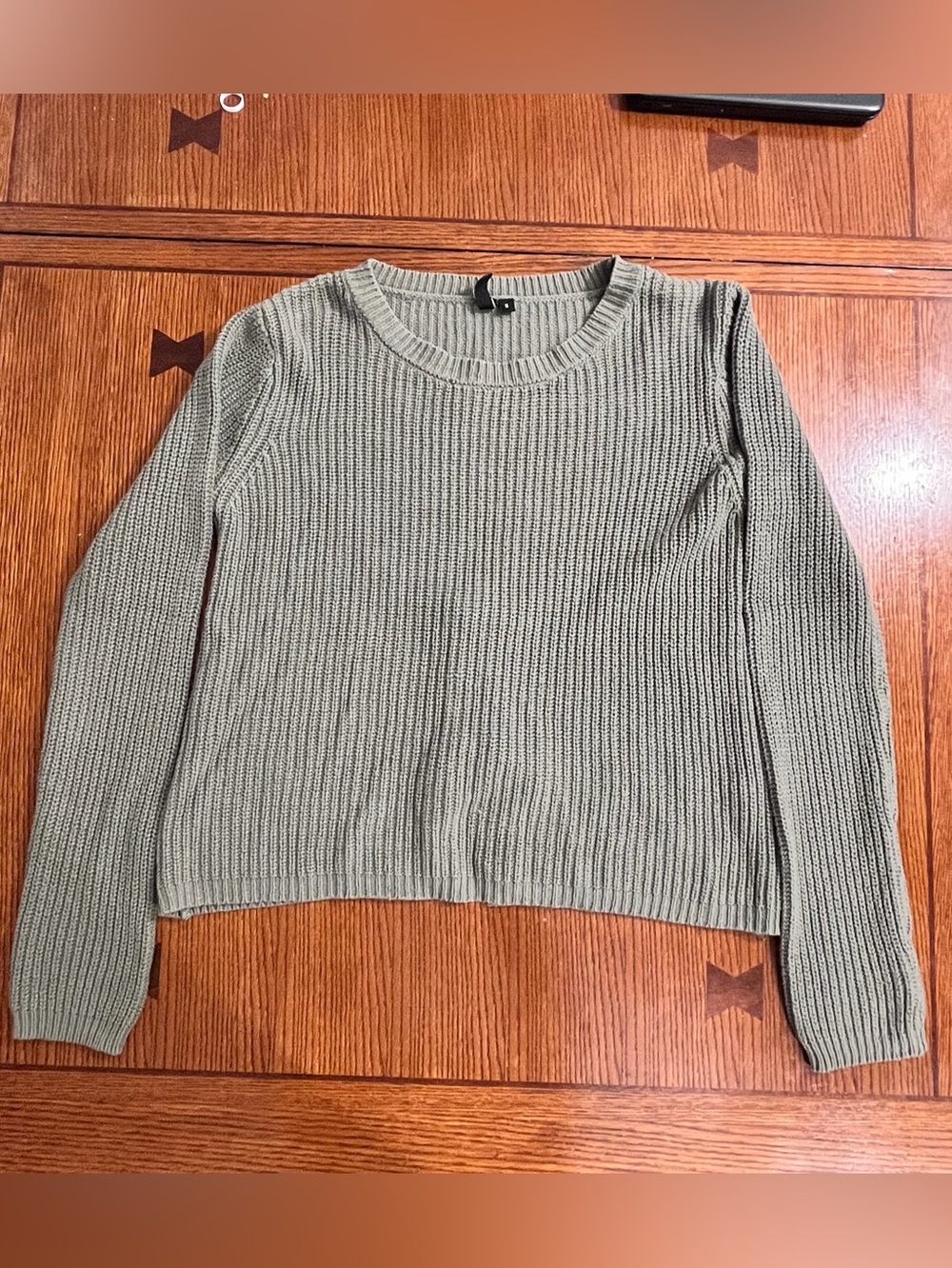 Moon & Madison Sweater Womens Pullover Jumper Knitted Sage Tie Cage Back Small